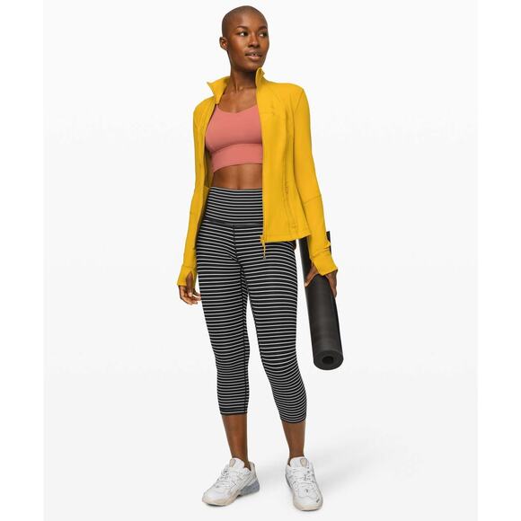 Lululemon Wunder Under Crop (High-Rise) Luxtreme 21" Parallel Stripe Black White - Picture 1 of 6